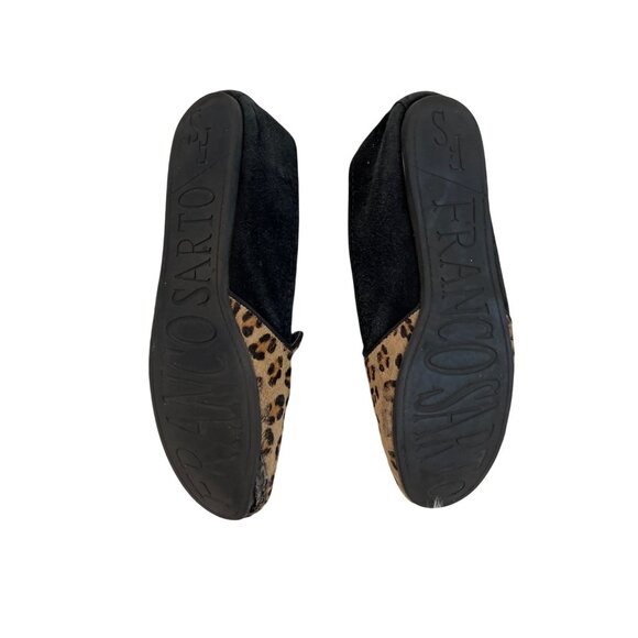 Franco Sarto Cheetah Print & Black Suede Moccasin Flats - Picture 3 of 5